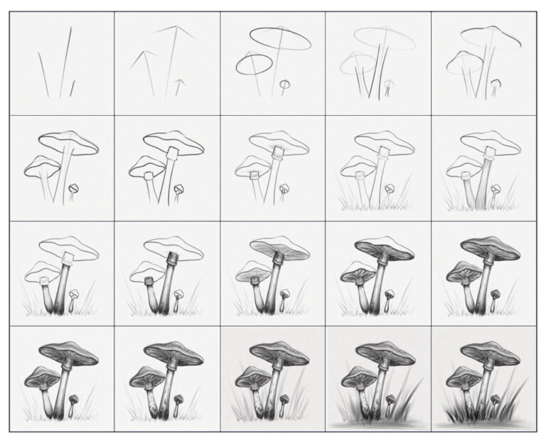 How To Draw A Mushroom Step By Step Art Tutorial Artlex