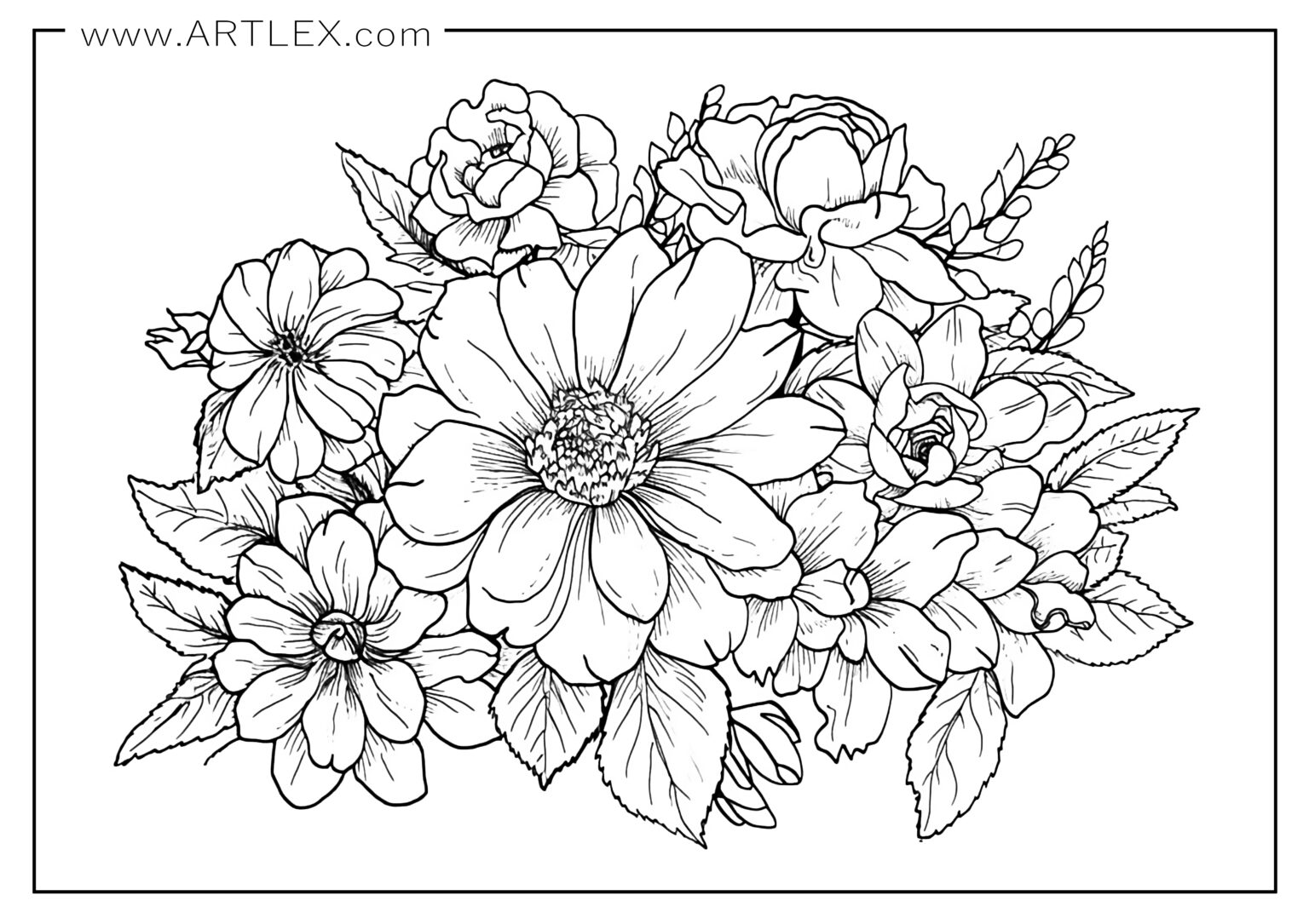 13 Best Flower Coloring Pages (Free + Printable) – Artlex