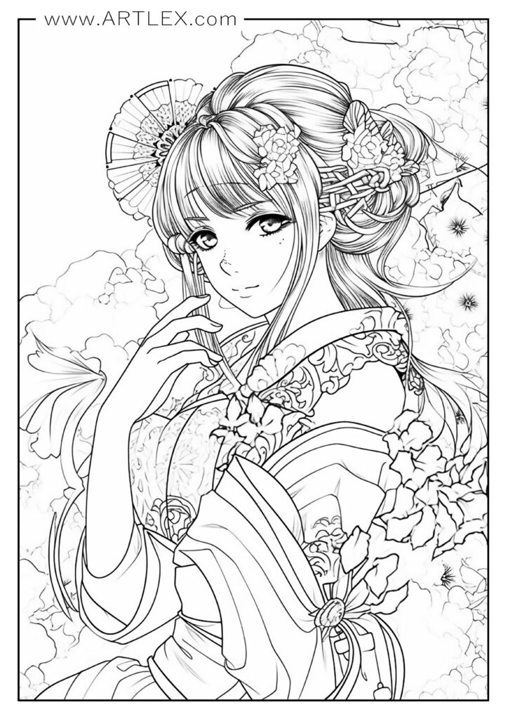 17 Anime Coloring Pages (Free + Printable) – Artlex