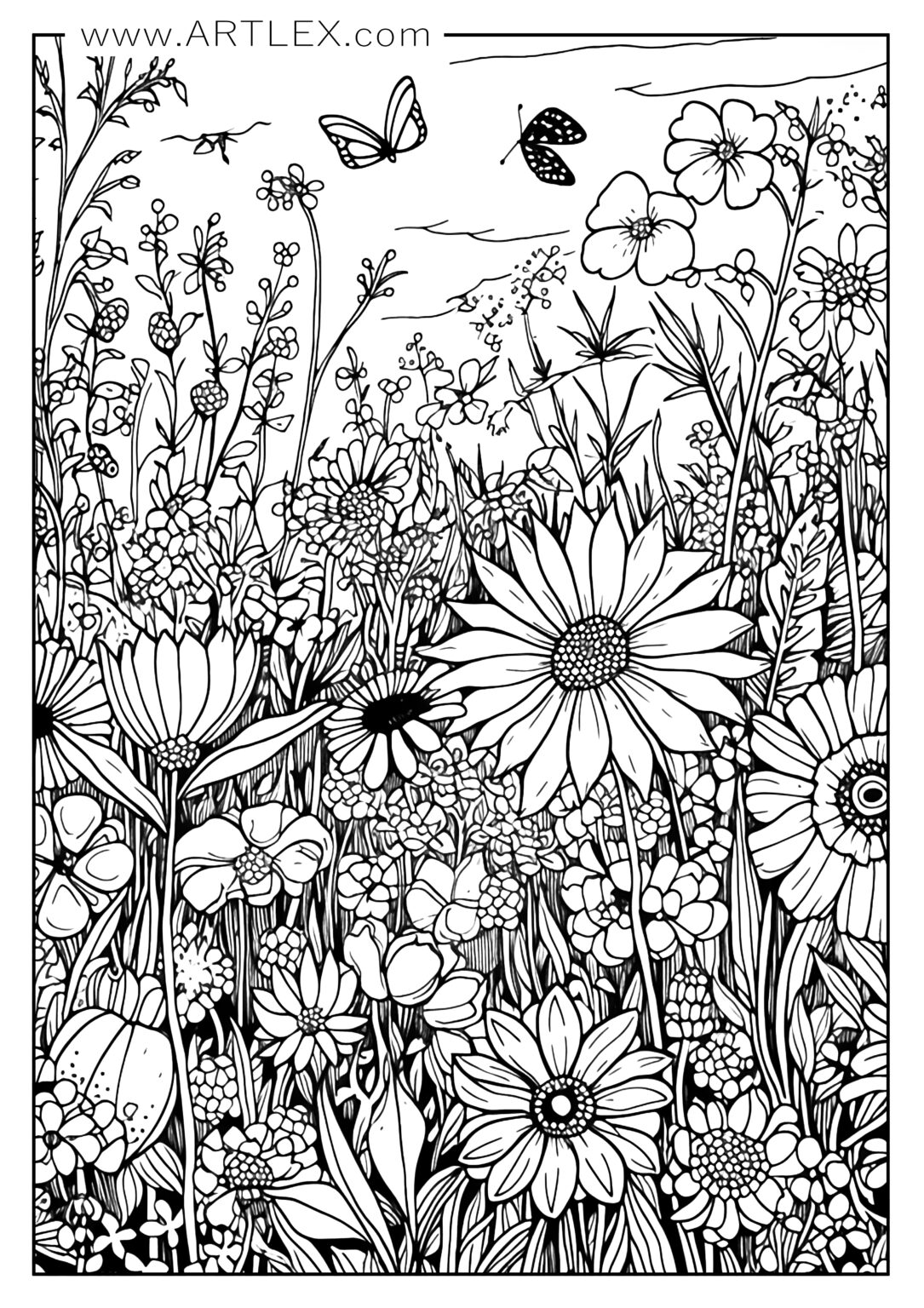 13 Best Flower Coloring Pages (Free + Printable) – Artlex