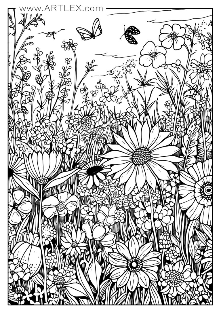 13 Best Flower Coloring Pages (Free + Printable) - Artlex