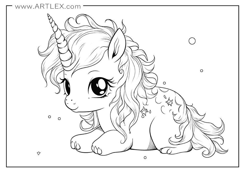 10 Unicorn Coloring Pages (Free + Printable) – Artlex