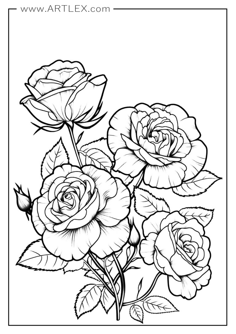 13 Best Flower Coloring Pages (Free + Printable) - Artlex