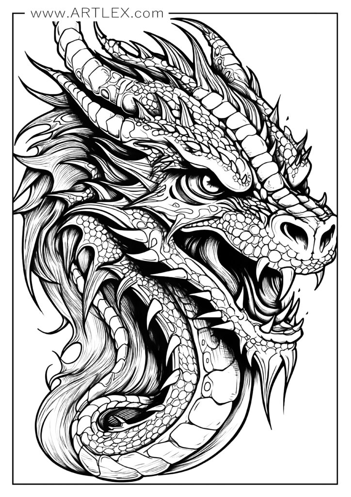 10 Free Dragon Coloring Pages (Free + Printable) - Artlex