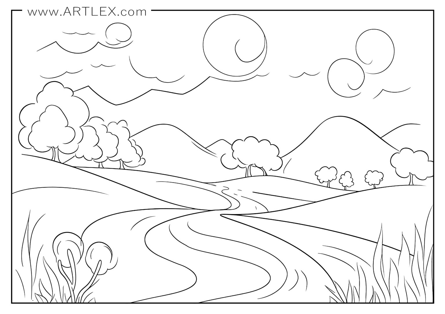 9 of the Best Landscape Coloring Pages (Free + Printable) - Artlex