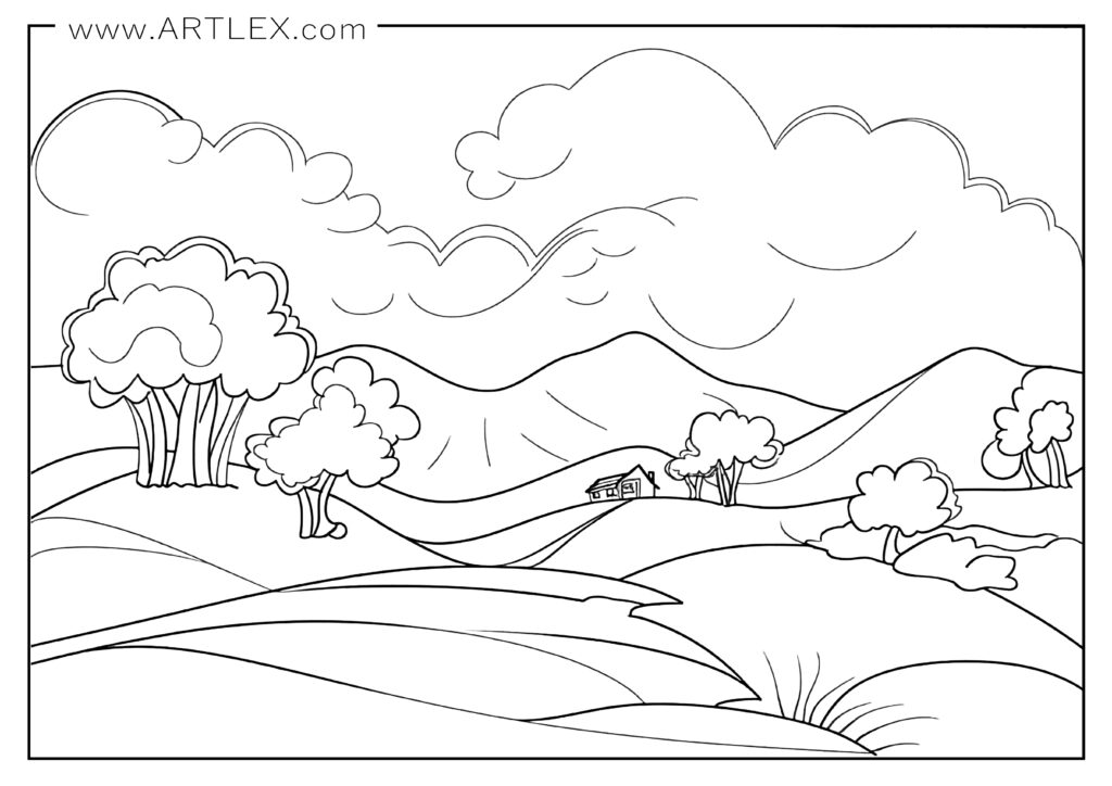 9 of the Best Landscape Coloring Pages (Free + Printable) - Artlex