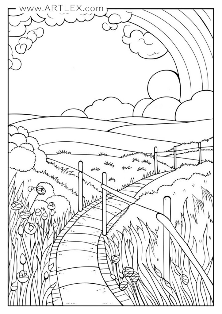 Of The Best Landscape Coloring Pages Free Printable Artlex