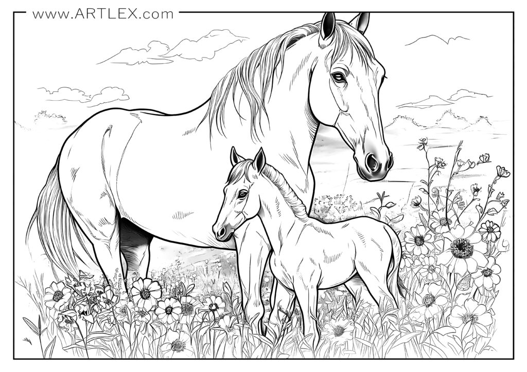 12 Best Horses Coloring Pages (Free + Printable) - Artlex